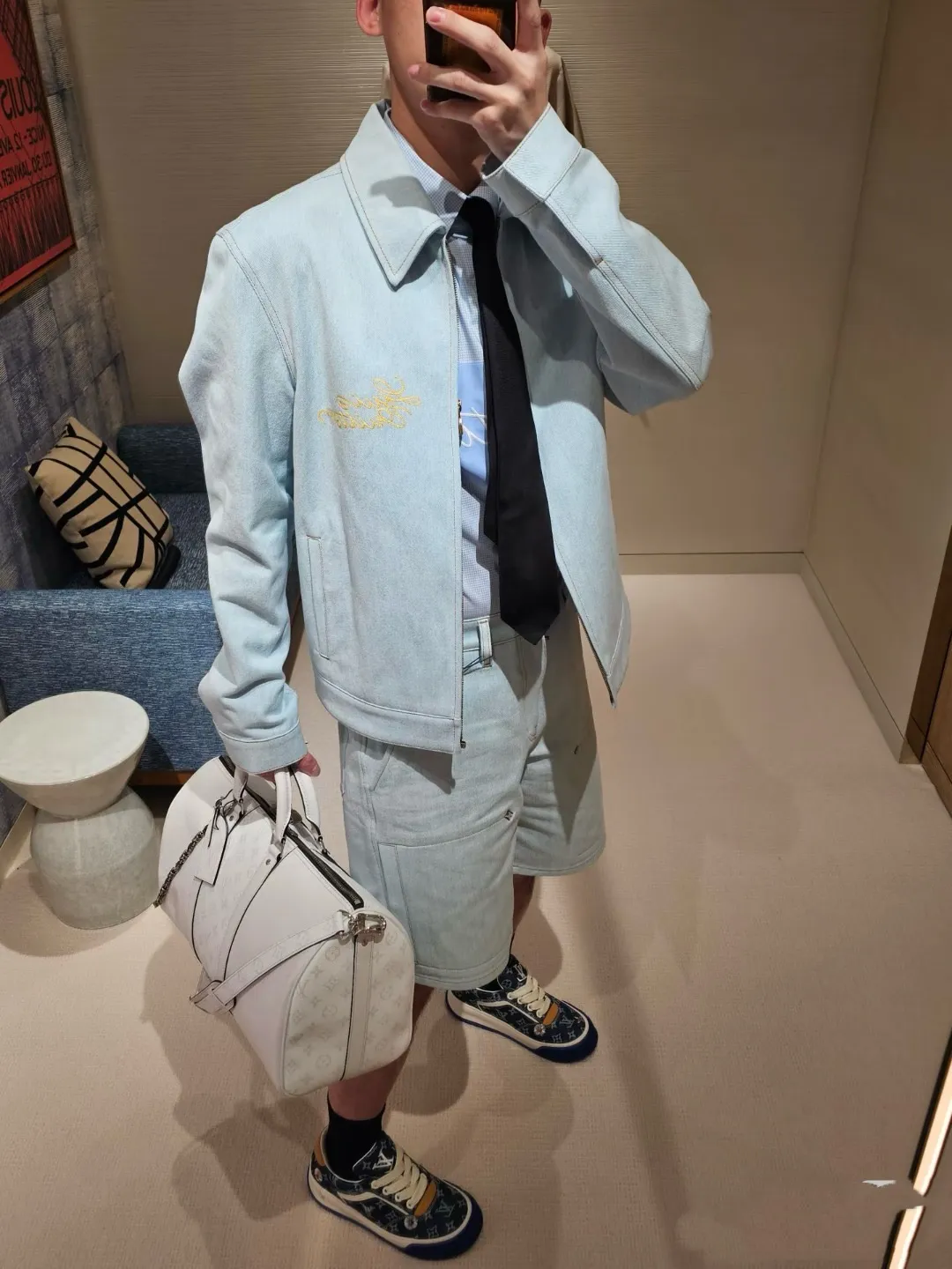 Louis Vuitton/Louis Vuitton Blooming floral embroidered denim jacket